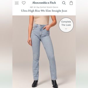 Abercrombie ultra high rise 90s slim straight jeans NWT size 26 R